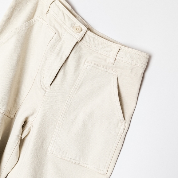 WILFRED  Modern Utility Pant Wide Leg Trouser GD Birch White 2 Aritzia - Picture 7 of 13